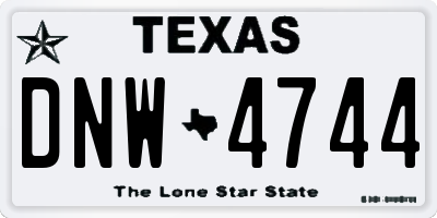 TX license plate DNW4744