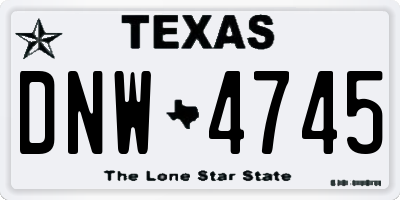 TX license plate DNW4745