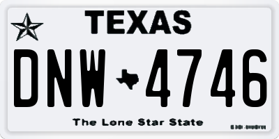 TX license plate DNW4746