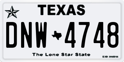 TX license plate DNW4748