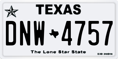 TX license plate DNW4757