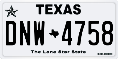 TX license plate DNW4758