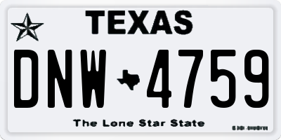 TX license plate DNW4759