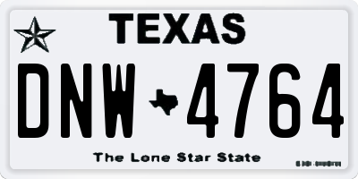 TX license plate DNW4764