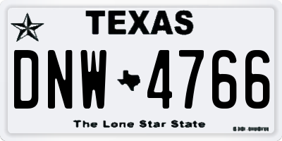 TX license plate DNW4766