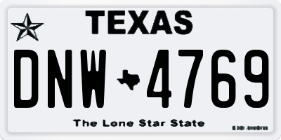TX license plate DNW4769