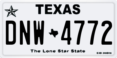 TX license plate DNW4772
