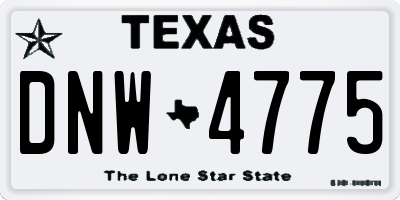 TX license plate DNW4775