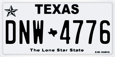 TX license plate DNW4776