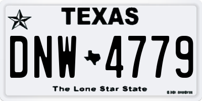 TX license plate DNW4779