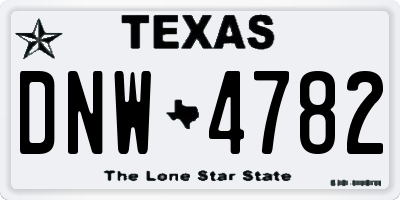 TX license plate DNW4782