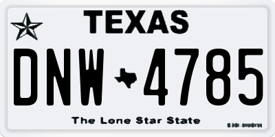 TX license plate DNW4785