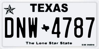 TX license plate DNW4787