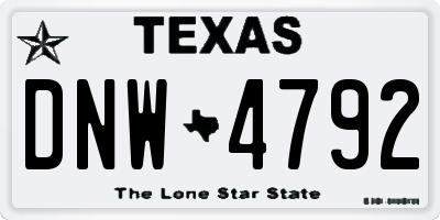 TX license plate DNW4792