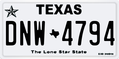 TX license plate DNW4794