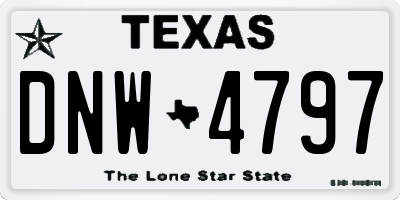 TX license plate DNW4797