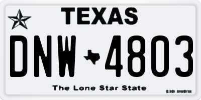 TX license plate DNW4803
