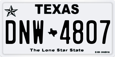 TX license plate DNW4807