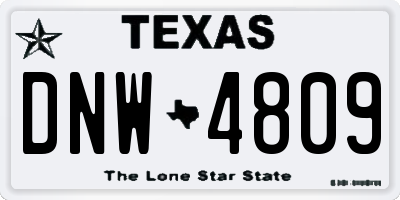 TX license plate DNW4809