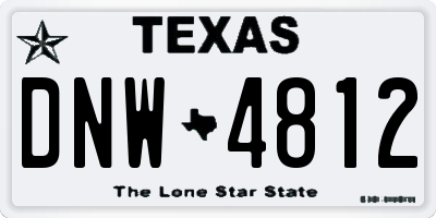 TX license plate DNW4812