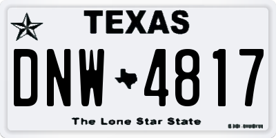 TX license plate DNW4817