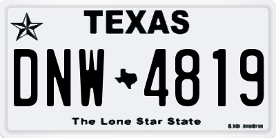 TX license plate DNW4819