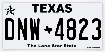 TX license plate DNW4823