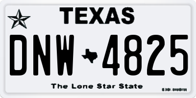 TX license plate DNW4825