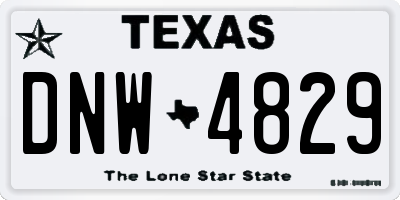 TX license plate DNW4829