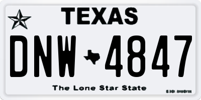 TX license plate DNW4847