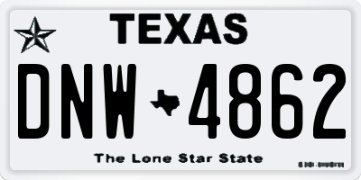 TX license plate DNW4862