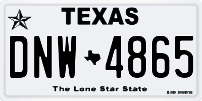 TX license plate DNW4865