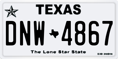 TX license plate DNW4867
