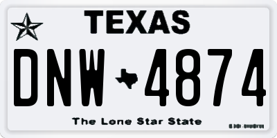 TX license plate DNW4874