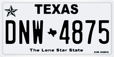 TX license plate DNW4875