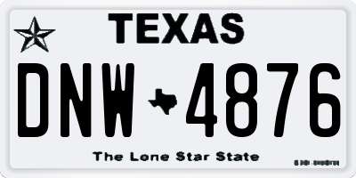 TX license plate DNW4876