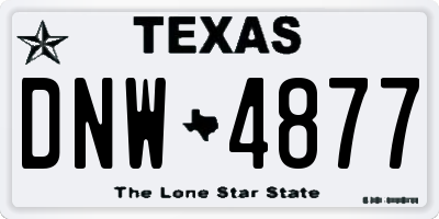 TX license plate DNW4877
