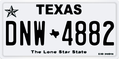 TX license plate DNW4882