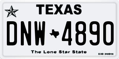 TX license plate DNW4890