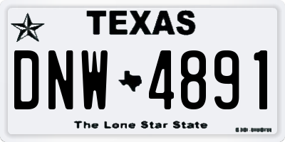 TX license plate DNW4891