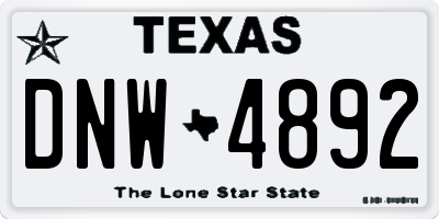 TX license plate DNW4892