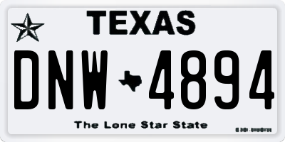 TX license plate DNW4894