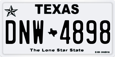 TX license plate DNW4898