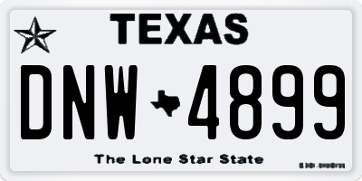 TX license plate DNW4899