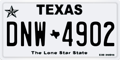 TX license plate DNW4902