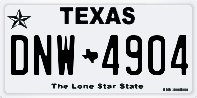 TX license plate DNW4904
