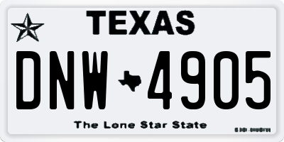 TX license plate DNW4905