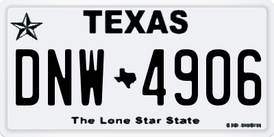 TX license plate DNW4906