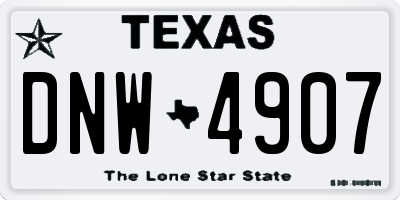 TX license plate DNW4907