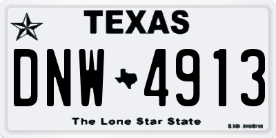 TX license plate DNW4913